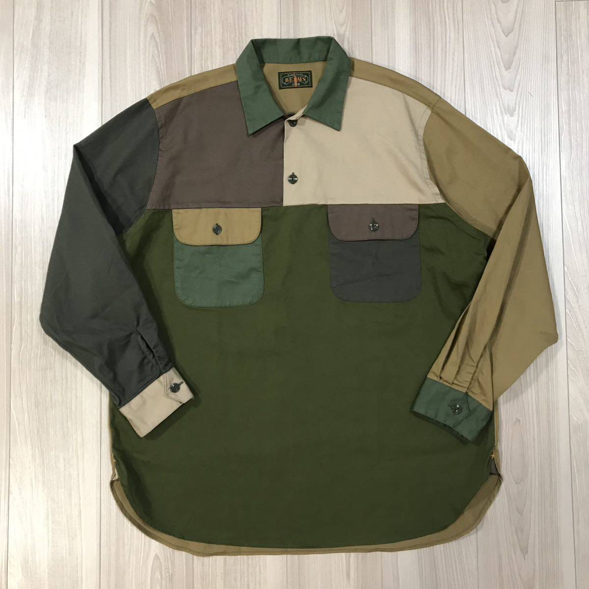 J.Crew BEAMS PLUS Regular Panel J CREW ジェイクルー ビームス プラス コラボ 別注 プルオーバー ミリタリー パネル ラガー シャツ拍卖