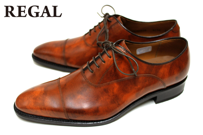 新品 20%OFF☆REGAL リーガル 靴 メンズ ビジネスシューズ 315R BG 本革 ストレートチップ ブラウン☆26.0cm拍卖