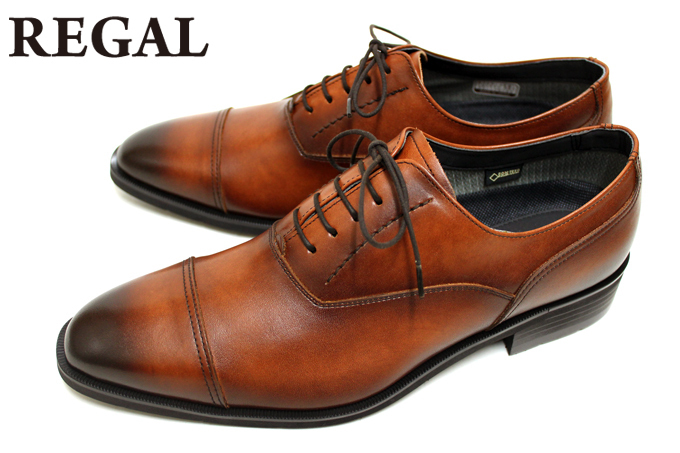 【新品】20%OFF☆ REGAL リーガル 35HR BB 【雨の日も安心】 GORE-TEX ストレートチップ 本革 ビジネスシューズ ブラウン☆26.0cm拍卖