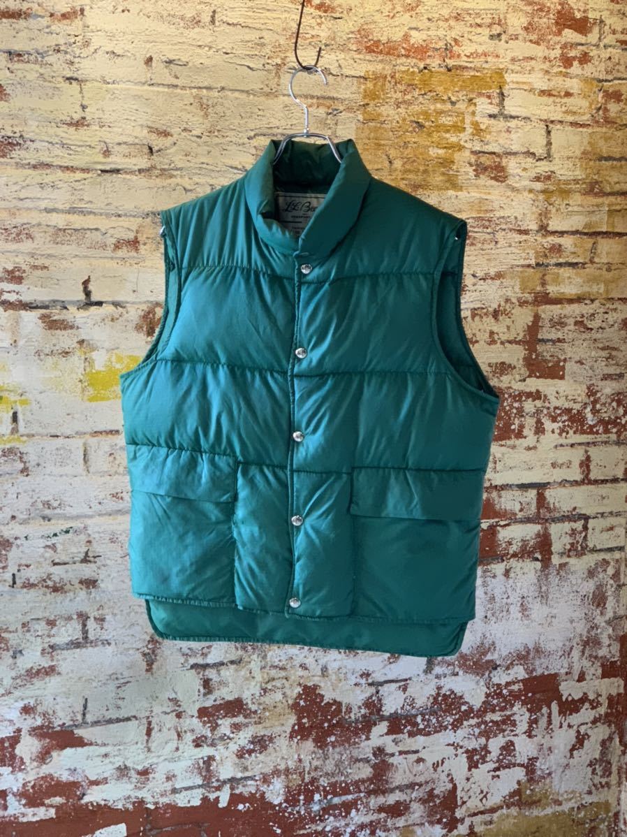 ~70s L.L.Bean DOWN VEST ヴィンテージ ビンテージ エルエルビーン LLBean ダウンベスト 筆記体タグ リップストップ 60s 送料無料 OUTDOOR拍卖