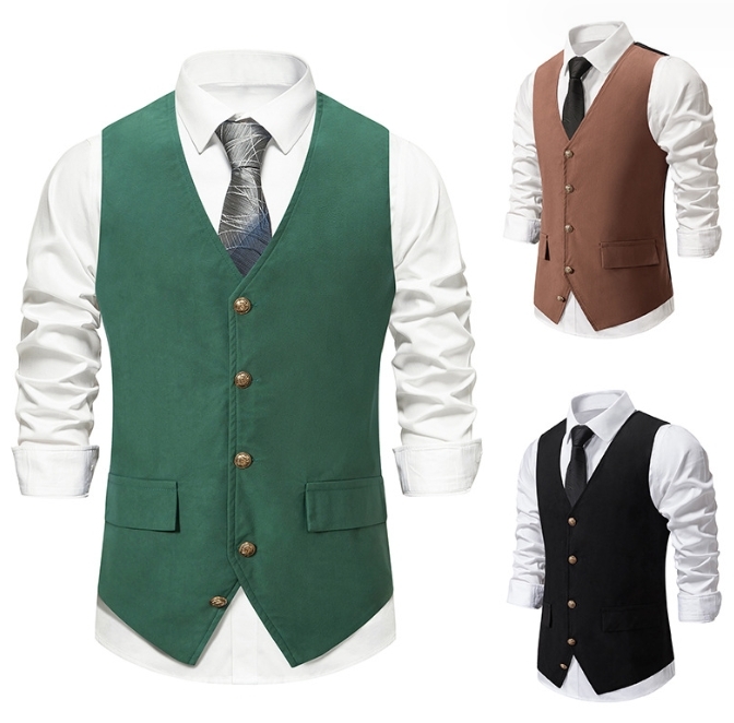 無地 フォーマルベスト メンズ vネック ジレベスト スーツベスト ビジネス 春秋 紳士 通勤 欧米風 カジュアル 結婚式 X878拍卖