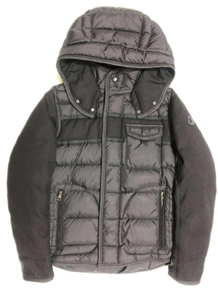 MONCLER RYAN モンクレール ライアン ブラック 2 ダウンジャケット ダウン ブルゾン フード ウール ナイロン モンクレールジャパン拍卖