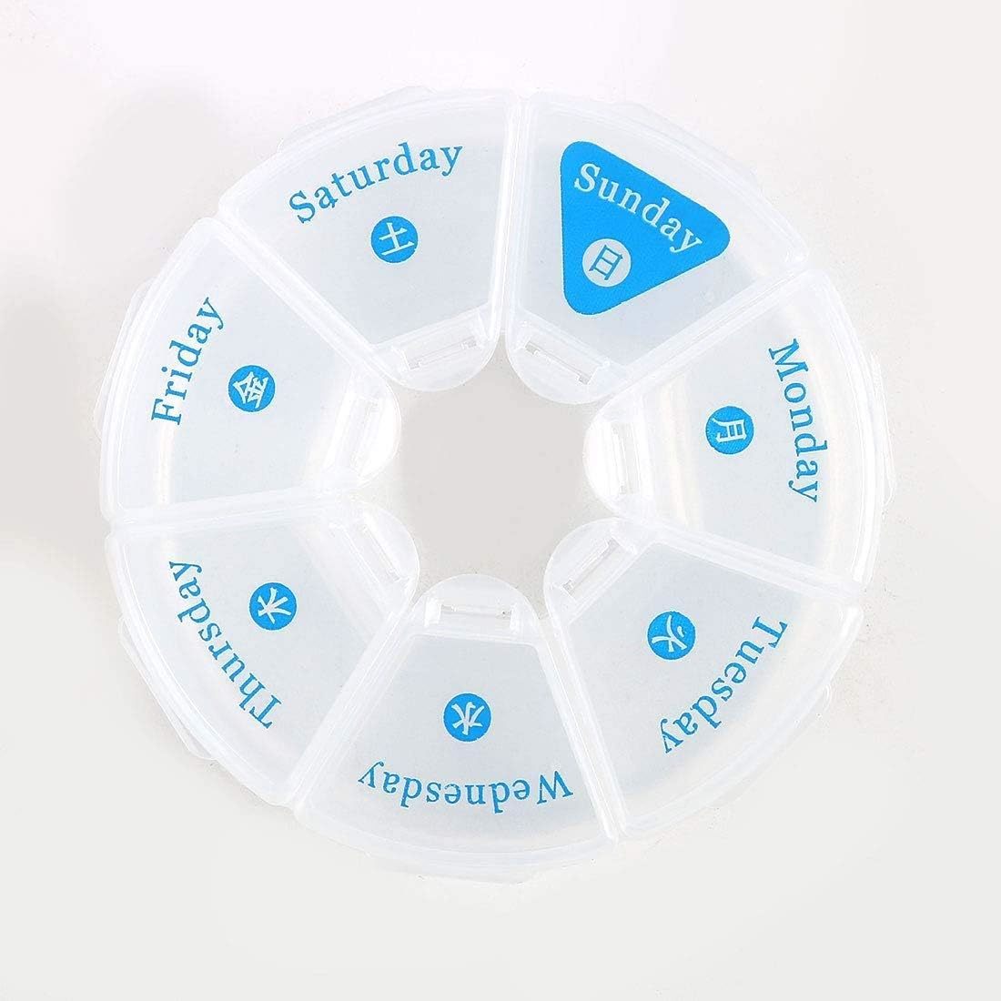 ★★Suu 薬ケース ピルケース サプリメント収納ケース 1週間分 飲み忘れ防止 手のひらサイズ 携帯用 持ち運びやすい コンパクト拍卖