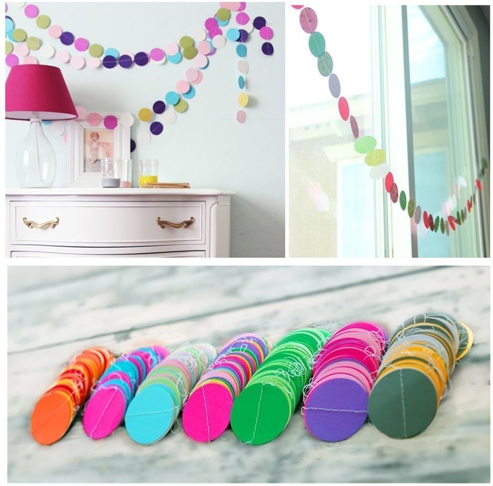 ★★ 2個 ペーパー ガーランド カラフル 虹色 約8m / バースデー ウェディング 二次会 パーティー イベント 飾りつけ 装飾 デコレーション拍卖