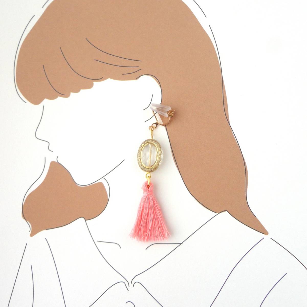 タッセルイヤリング*PK*ハンドメイド*b427拍卖