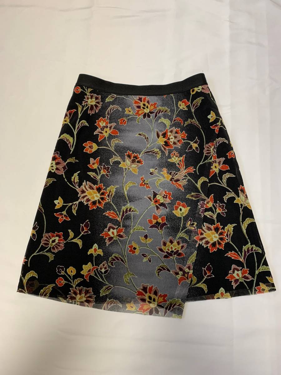 Vivienne tam ヴィヴィアンタム 花柄 メッシュ パワーネット 黒 スカート アーカイブ archive skirt拍卖