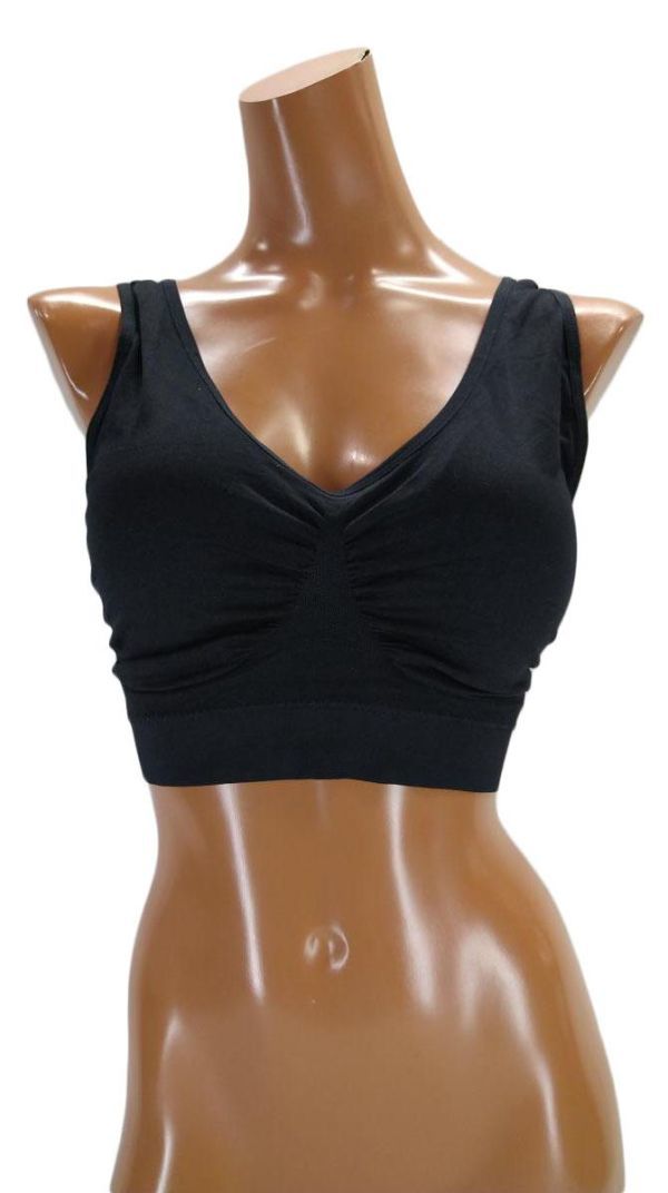 SI1034-15◆ 新品 ハーフトップ ブラジャー ナイトブラジャー フィット感 着心地良し バストアップ 無地 6XLサイズ 黒 ブラック 送料 350円拍卖