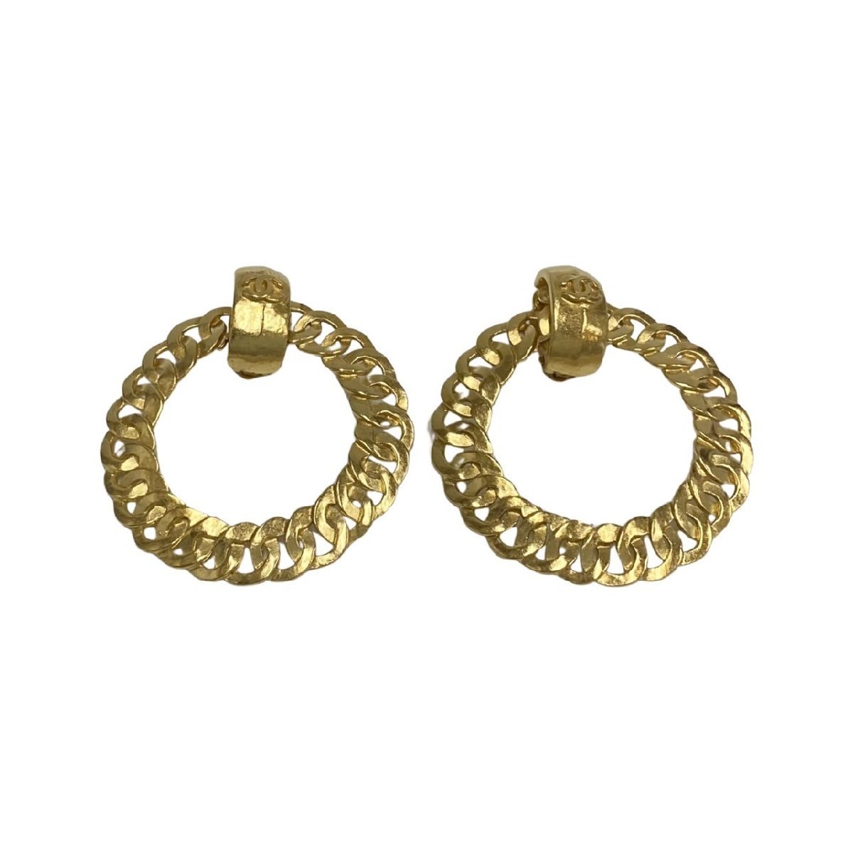 極 美品 箱付き コメあり CHANEL シャネル ヴィンテージ ココマーク ロゴ 93P フープ イヤリング イヤーカフ アクセサリー ゴールド 23344拍卖