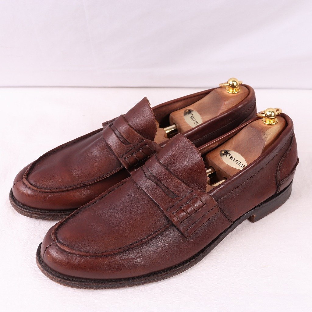 チャーチ 100 F/ Church's ペニーローファー コインローファー 茶 カーフ イングランド メンズ 中古 ds4096拍卖