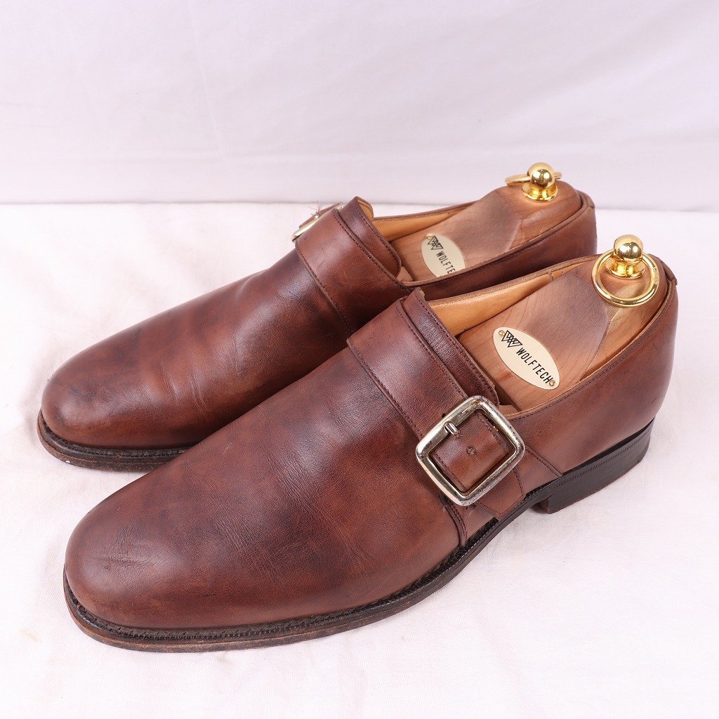 チャーチ 70 F/Church's 100ラスト ウェストバリー レザー モンクストラップ 茶 ブラウン Westbury イングランド メンズ 中古 ds4113拍卖