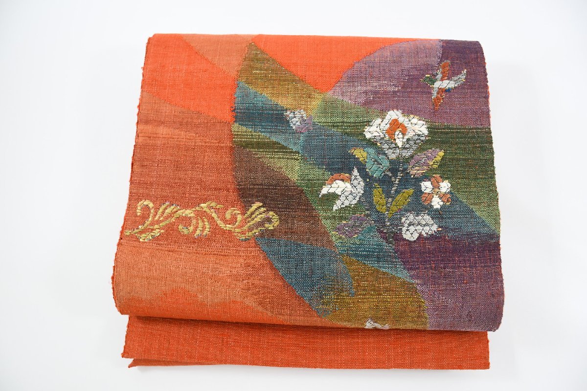 袋名古屋帯 花 帯丈343cm ★着物屋 ne-6964 桜庭呉服店拍卖