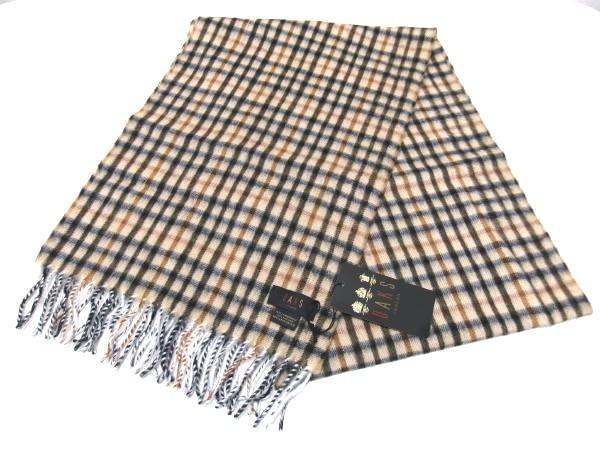 新品★DAKS★ダックス★ラムウール×アンゴラ チェックマフラー①★JURA ジュラ拍卖