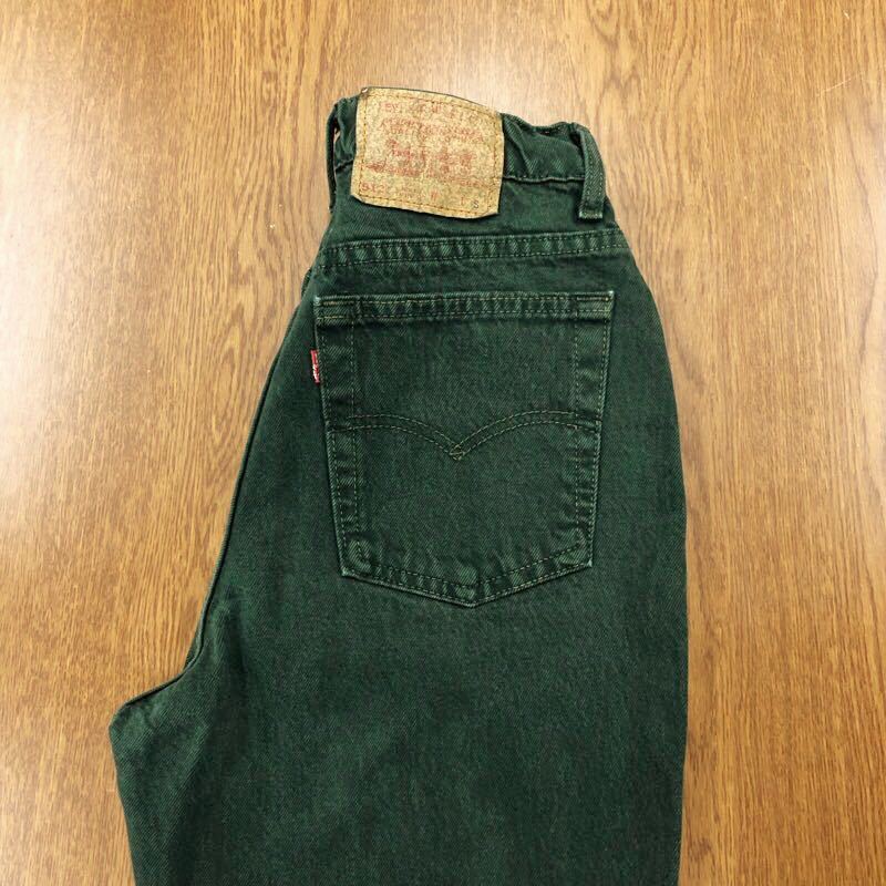 【EL216】USA製 Levi's 512 LS カラーパンツ グリーン 緑色 レディースブランド古着 リーバイス512 ボタン裏刻印532 送料無料拍卖