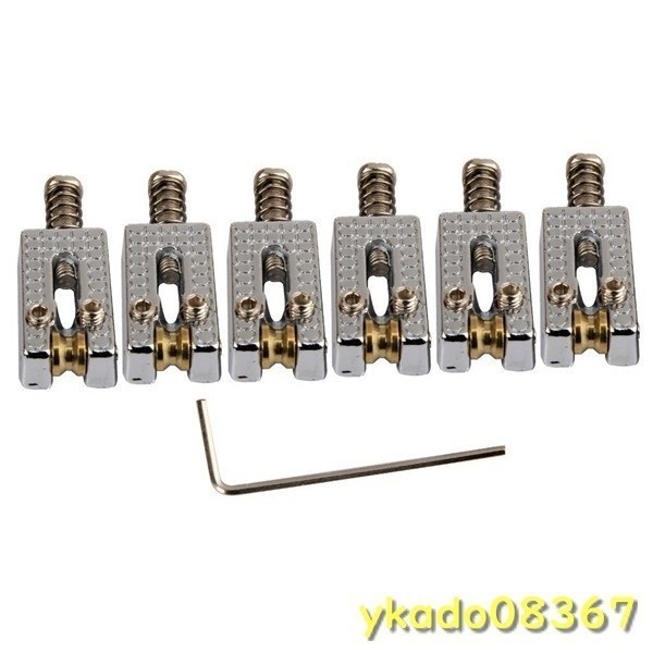 OL096:★人気商品★6 ローラーブリッジトレモロサドルレンチ付きストラトテレエレキギタークロームカラー拍卖