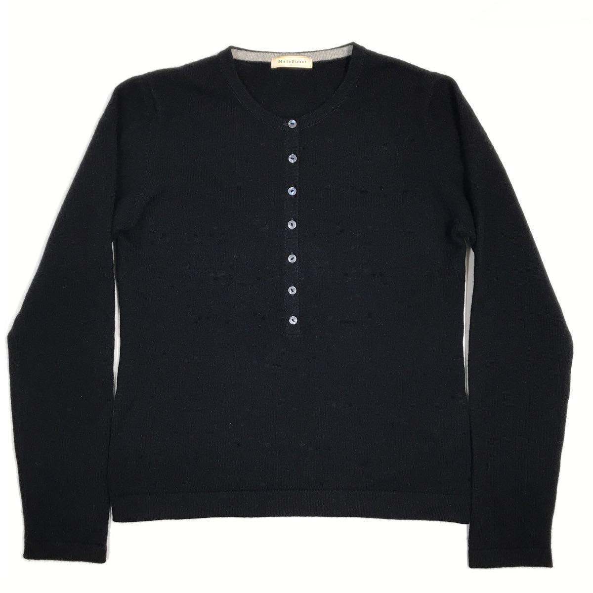 MainStreet メインストリート カシミヤ100% ニットセーター 長崎屋 ハーフボタン レディース Mサイズ 312-76a拍卖
