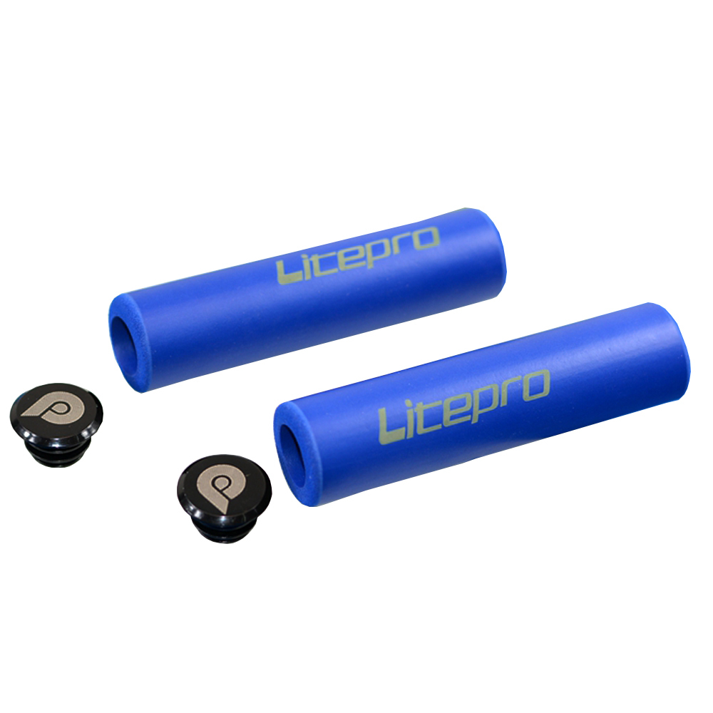【メール便で送料無料】Litepro 軽量スポンジグリップ ブルー 自転車 グリップ 折りたたみ自転車 フラットバー用 バーハンドル 交換 パーツ拍卖