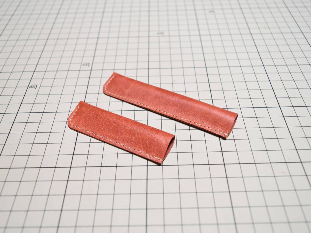 レザー◆本革 ペンキャップ ペンカバー 鉛筆 馬革 2個 4g 4 赤系拍卖