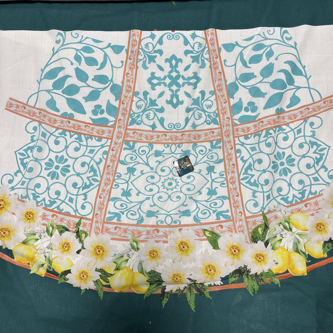 布地生地前後1セット no2409薄手ポリオーナメントx花柄緑拍卖