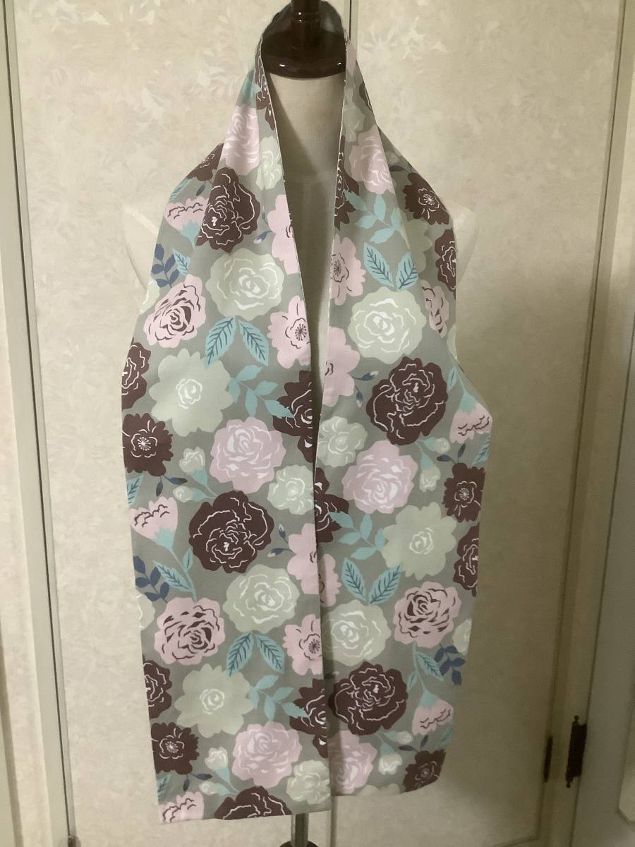 ハンドメイド マフラー ビエラ 微起毛 17×158cm 薔薇 綿100% / 日本製 生地 しっとり 薄手 拍卖