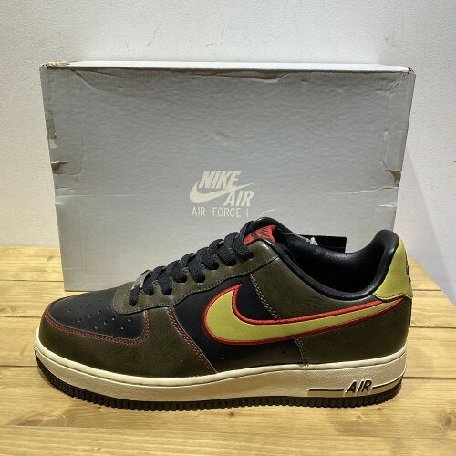 NIKE 2013 AIR FORCE1 LOW BLACK PARACHUTE GOLD 27.5cm 488298-075 ナイキ エアフォースワン ロー ブラックパラシュートゴールド拍卖