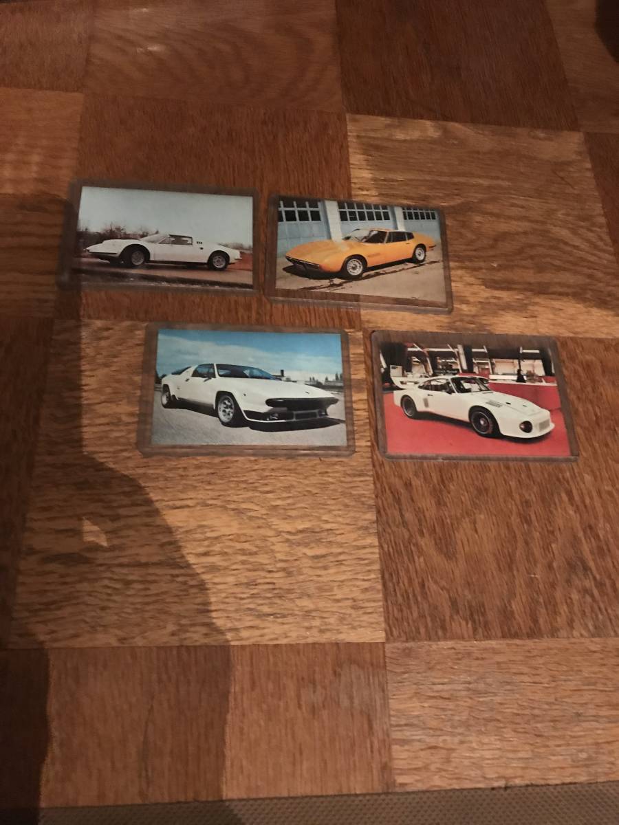 昭和 レトロ スーパーカー カード 4枚セット マセラティ ギブリ ポルシェ 935ターボ ランボルギーニ シルエット フェラーリ ディノ拍卖