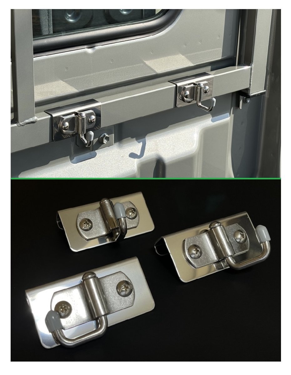 ☆軽トラック ミニキャブトラック U62T アングルポスト(鳥居)用 多目的ステンレスフック 3個SET 便利アイテム 拍卖