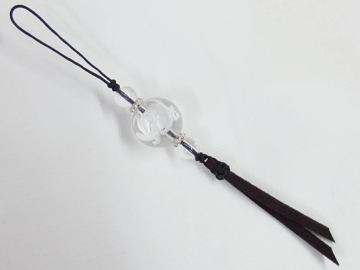 編みストラップ 四神 玄武 水晶(ブラック×ダークブラウン) ★ PS-M-S58拍卖