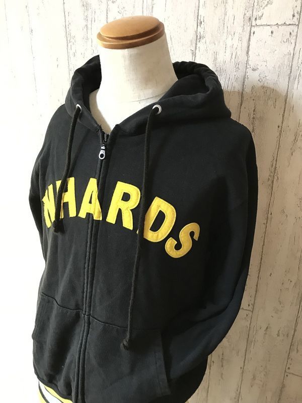 激レア・【リブライン】 DOUBLE HARD ダブルハード フロント アーチ ロゴ フルジップ スウェット パーカー 黒 L ヴィンテージ 拍卖