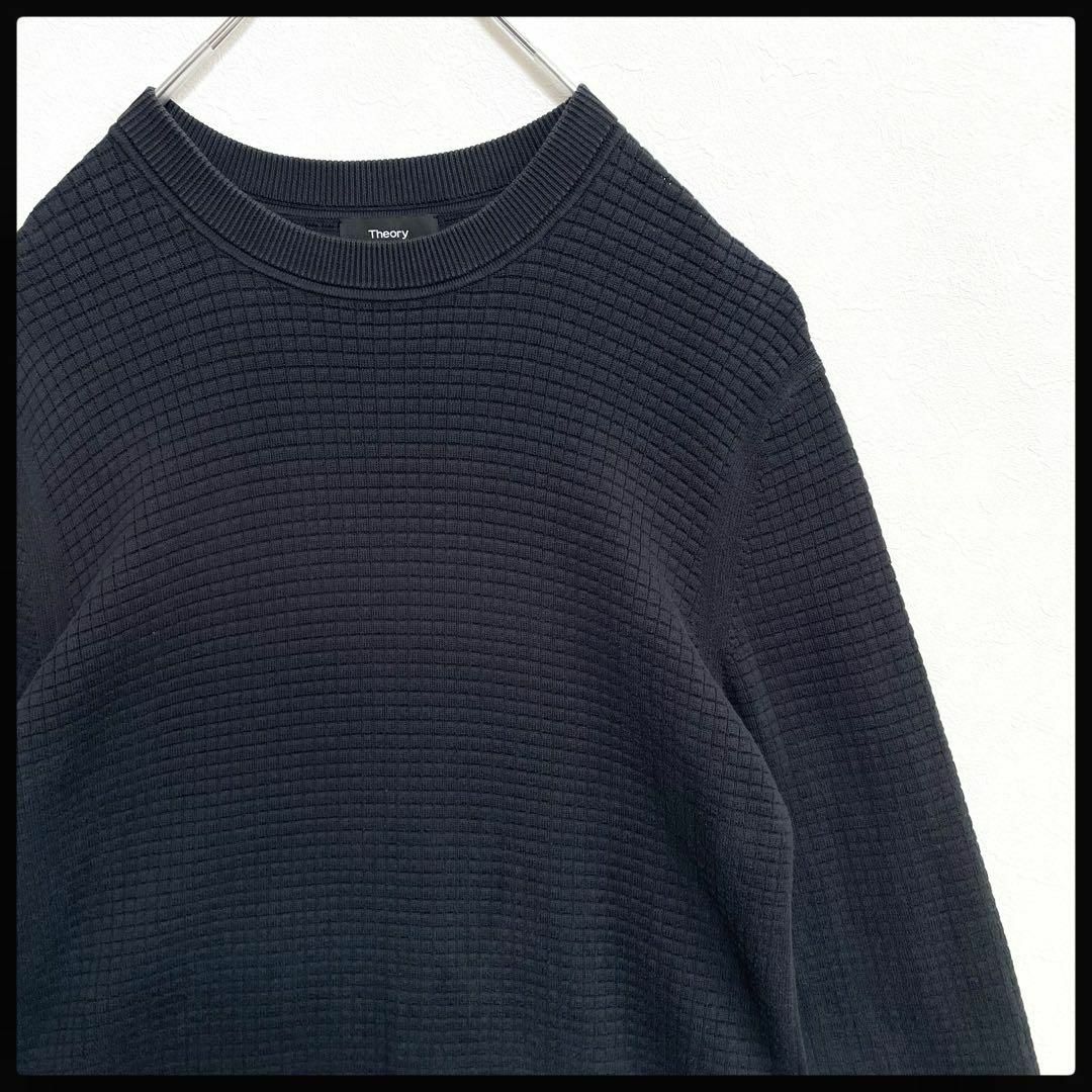 セオリー プルオーバー クルーネック ワッフルコーン 長袖カットソー ネイビー メンズ Sサイズ Theory拍卖