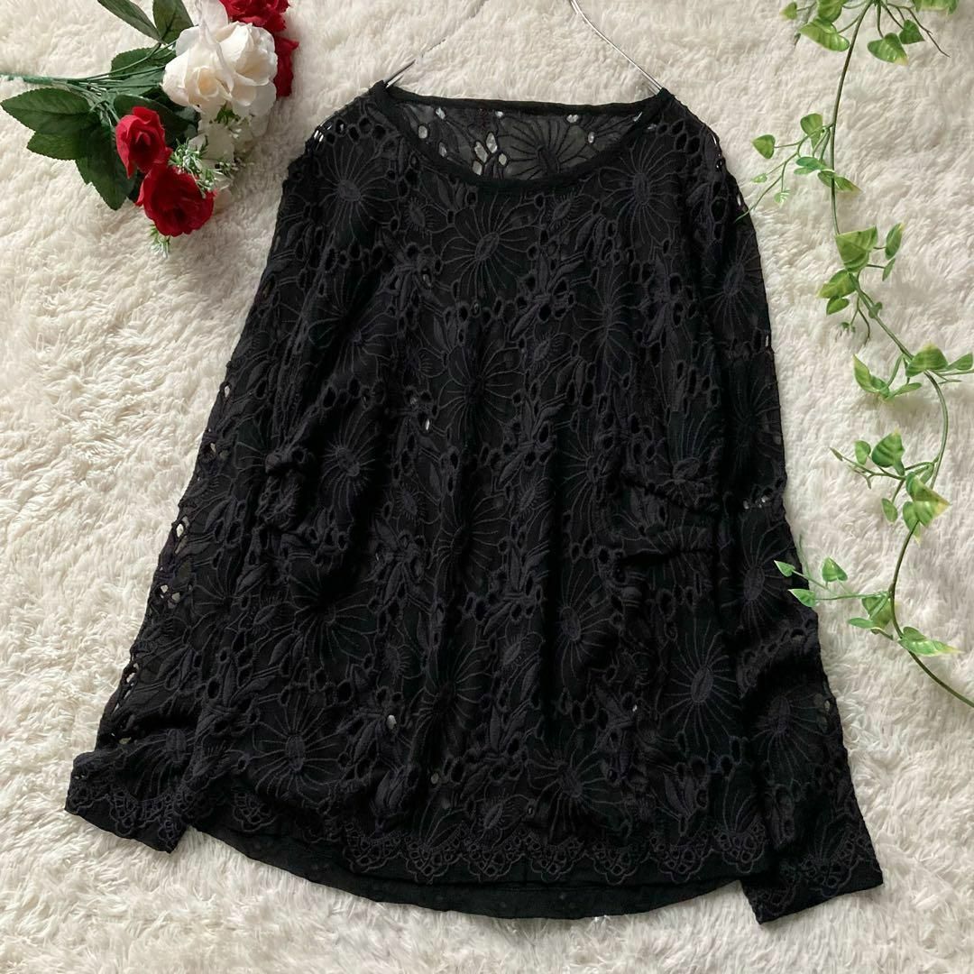 BASILE28 シルク エンブロイダリー フラワー刺繍 長袖カットソー レディース 40サイズ バジーレヴェントット拍卖