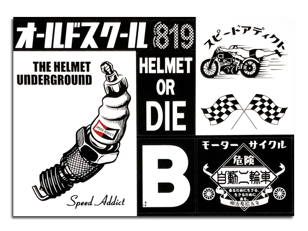 SPEED ADDICT Sticker Seat/デカールシール耐水耐光UVカットハーレーチョッパーバイクビンテージヘルメット自動車stpアメリカンレーシング拍卖