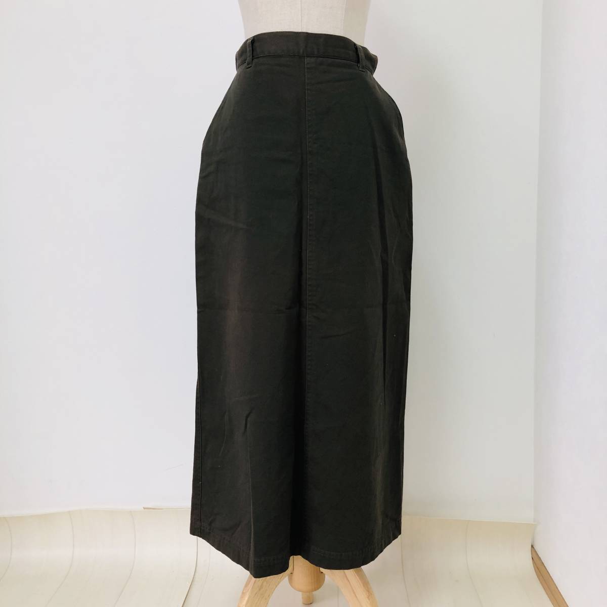 k2332 PORTLAND CLASSIC CHINO ポートランド スカート ロング 綿100% ポケット L カーキ 無地 レディース ベーシックカジュアルスタイル 拍卖