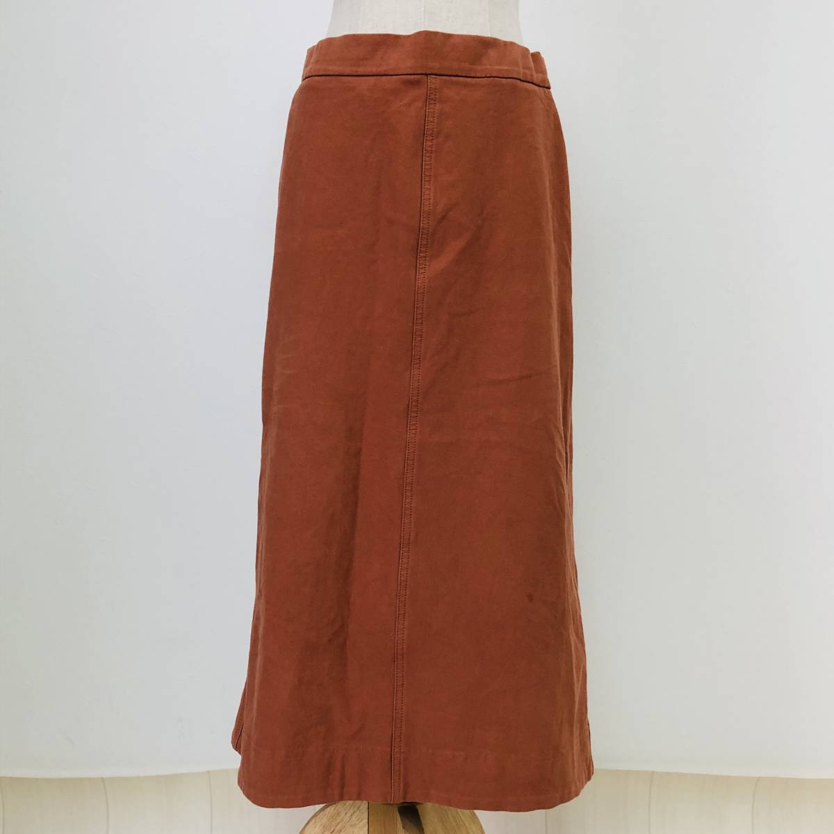 k2339 UNIQLO ユニクロ スカート ロング スリット ウエストゴム ポケット XL オレンジ系 無地 レディース ベーシックカジュアルスタイル 拍卖