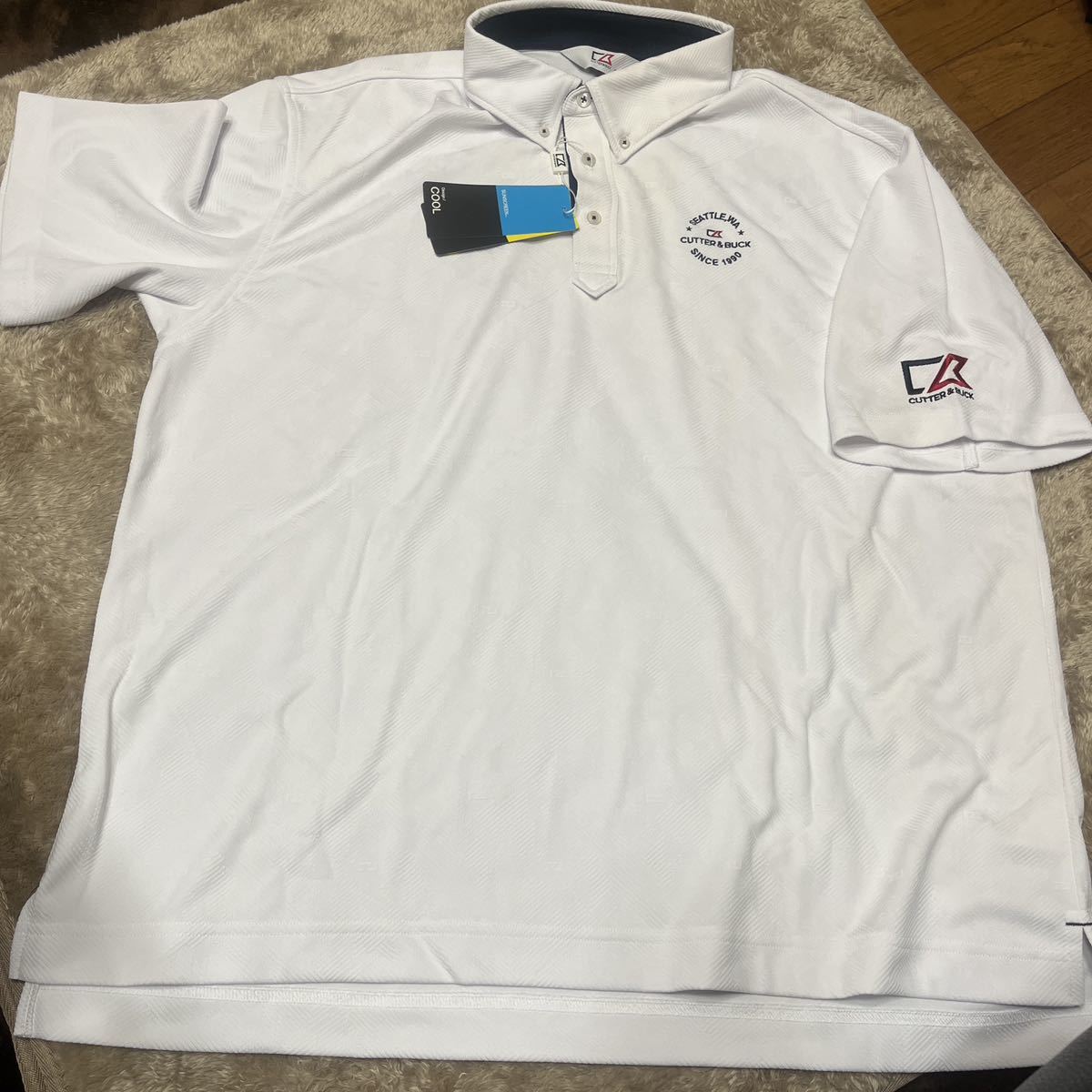 超お値打ち出品 希少な大き目サイズ CUTTER&BUCK Men's ストレッチフBDポロシャツ 3Lサイズ ホワイト 新品タグ付き未使用品拍卖