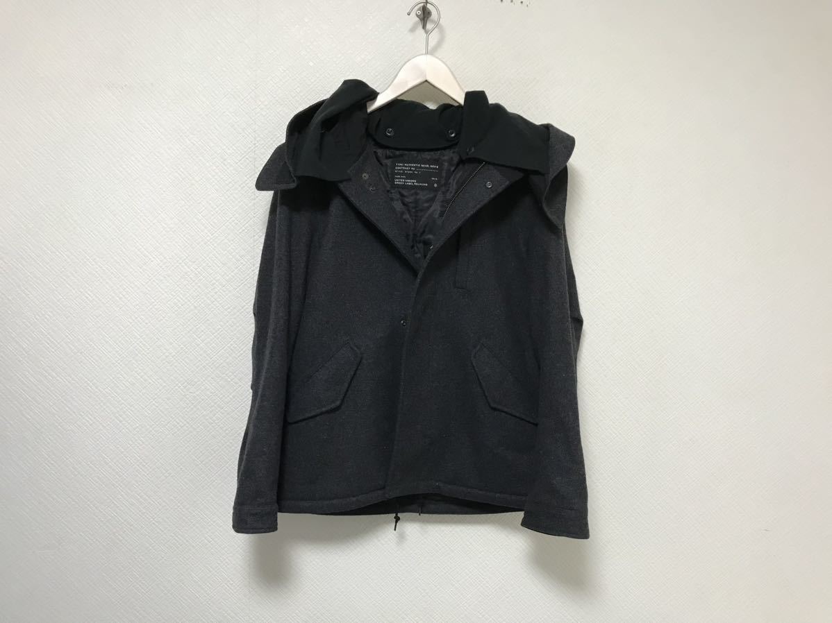 本物ユナイテッドアローズUNITEDARROWSグリーンレーベルリラクシングウールマウンテンパーカージャケットメンズサーフミリタリーグレーM拍卖