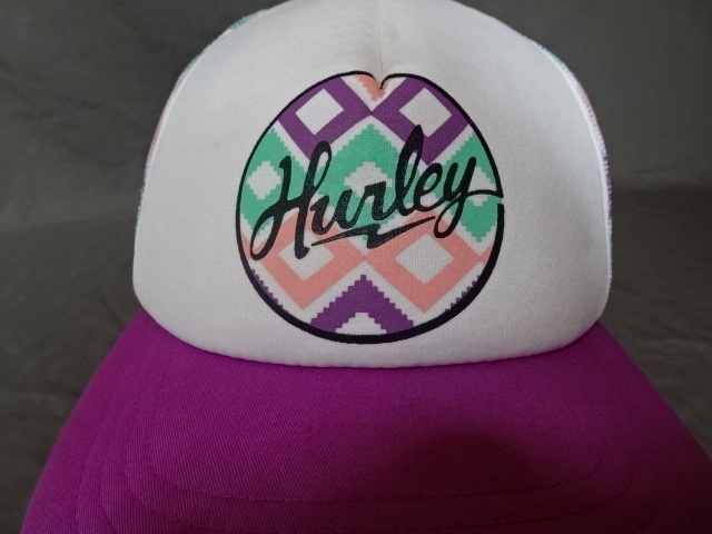 激レア USA購入 人気サーフ&ボーダー系ブランド 【Hurley】ハーレー ロゴプリント入り メッシュキャップ 中古品拍卖