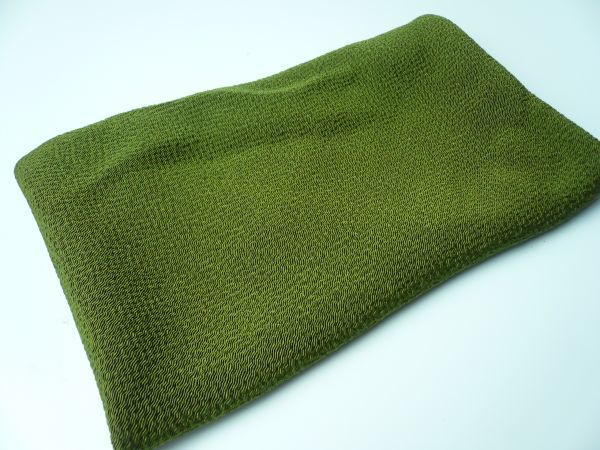 ▼三作▼送料無料 新品 正絹 ちりめん風呂敷ふくさ 無地 抹茶色拍卖