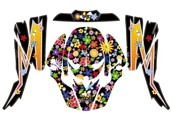 SHOEI VFX-W ヘルメットデカール 花畑 黒 デカールセット ステッカー ショウエイ オフ車 オフロード レース メルヘン拍卖