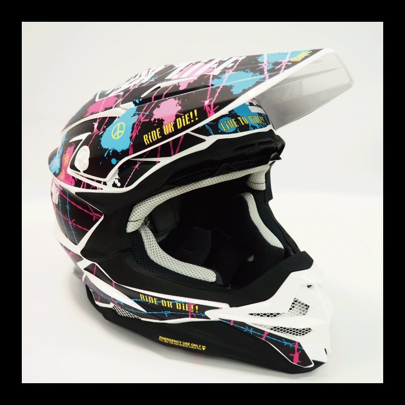 VFX-WR用 ヘルメット デカールキット ステッカーセット Mサイズ 有刺鉄線 スカル ペイント オフロード ショウエイ拍卖