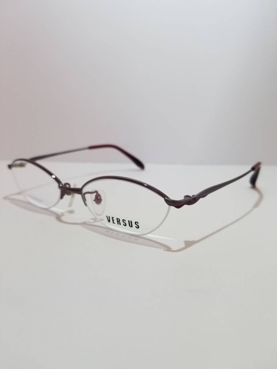 未使用 眼鏡 メガネフレーム VERSUS 7090T 1056 N チタン 軽量 オシャレ シンプル ハーフリム 兼用 メンズ レディース 48口16-135 DD-19拍卖