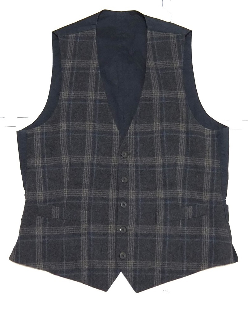 LARDINI ラルディーニ 秋冬 チェック ウール ジレ Sくらい ベスト拍卖