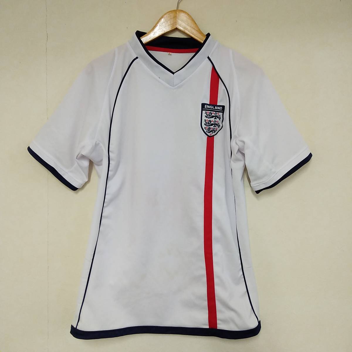 ★【古着】半袖 Vネック シャツ スポーツウエア Lサイズ 「高弾道シュート・武田」拍卖