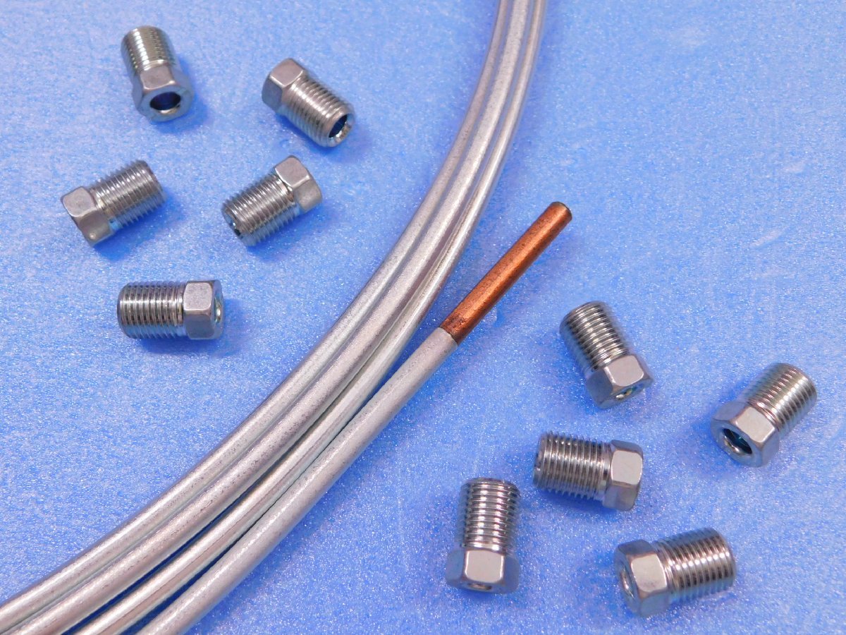 【ブレーキパイプ・スチール /亜鉛メッキ】※《パイプ径3/16・Φ4.76mm×3.7m》フレアナット10個 日産 スバル ホンダ 三菱 スズキ拍卖