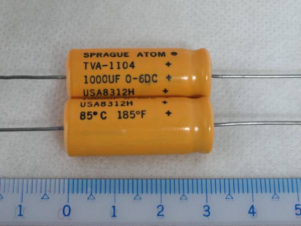 即決 Sprague スプラグ 1000uF 6V ATOM 1本~3本 アキシャルリード 電解コンデンサー拍卖