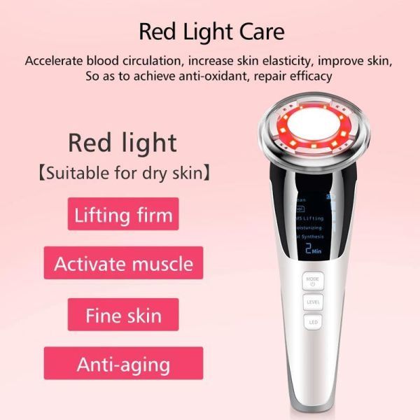 DA008:LEDフォトンフェイシャルマッサージャー レッドライトセラピー ニキビ治療 アンチエイジング フェイスリフティング 美容クリーナー拍卖