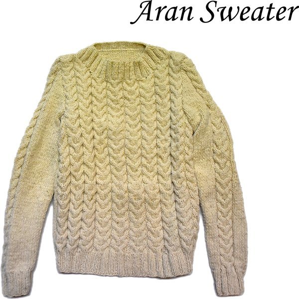 1点物◆ビンテージOLDケーブル編みアランニットセーター古着メンズXSレディースOKアメカジブランド90sストリート/スポーツ中古レトロ371236拍卖
