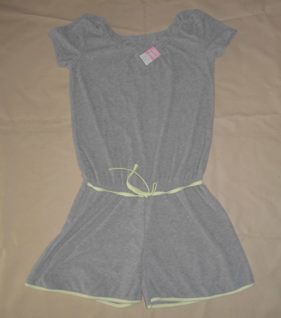 パイル地 パフスリーブショートパンツ仕様 カワ(・∀・)イイ!!オールインワン Sグレー☆家着 パジャマ拍卖