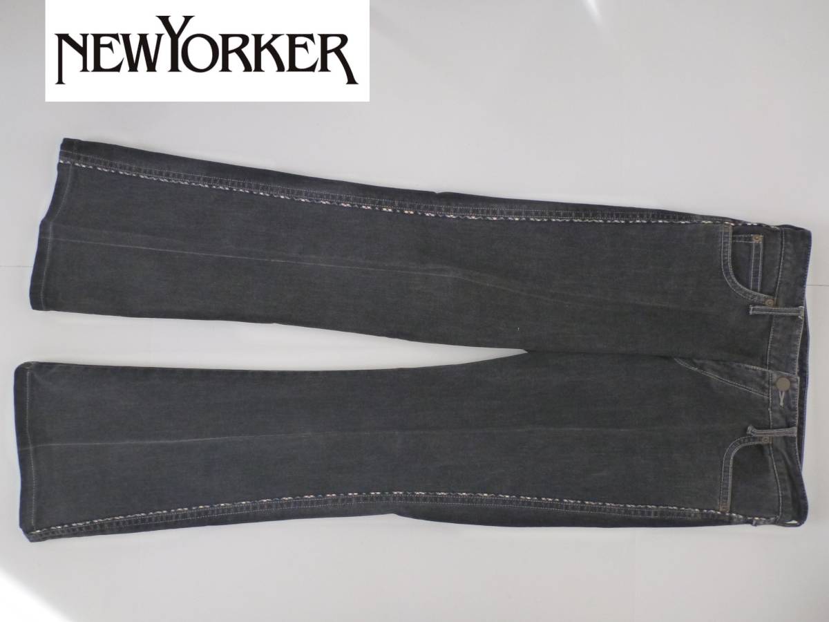 1.7万 美品 ニューヨーカー NEWYORKER★ ブラック デニム ジーンズ 64-91 拍卖