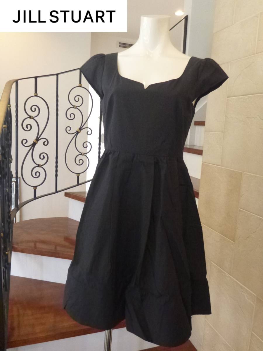 3万 美品 JILLSTUART ジルスチュアート★黒 ブラック ベルト付き ワンピース S相当拍卖
