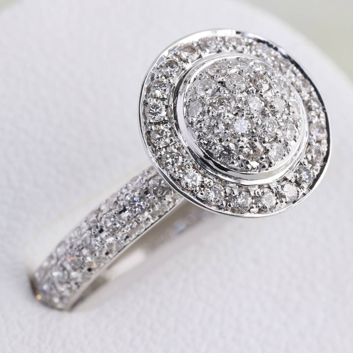 K18 WG リング K.uno ダイヤモンド0.609ct リング パヴェ ケイウノ 9号 750 指輪拍卖